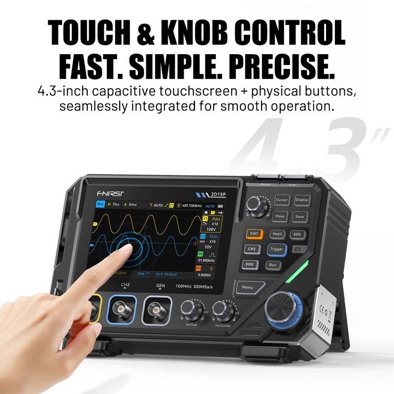 3 in 1 FNIRSI 2D15P 100Mhz Digital Oscilloscope Multimeter DDS Signal Generator gallery