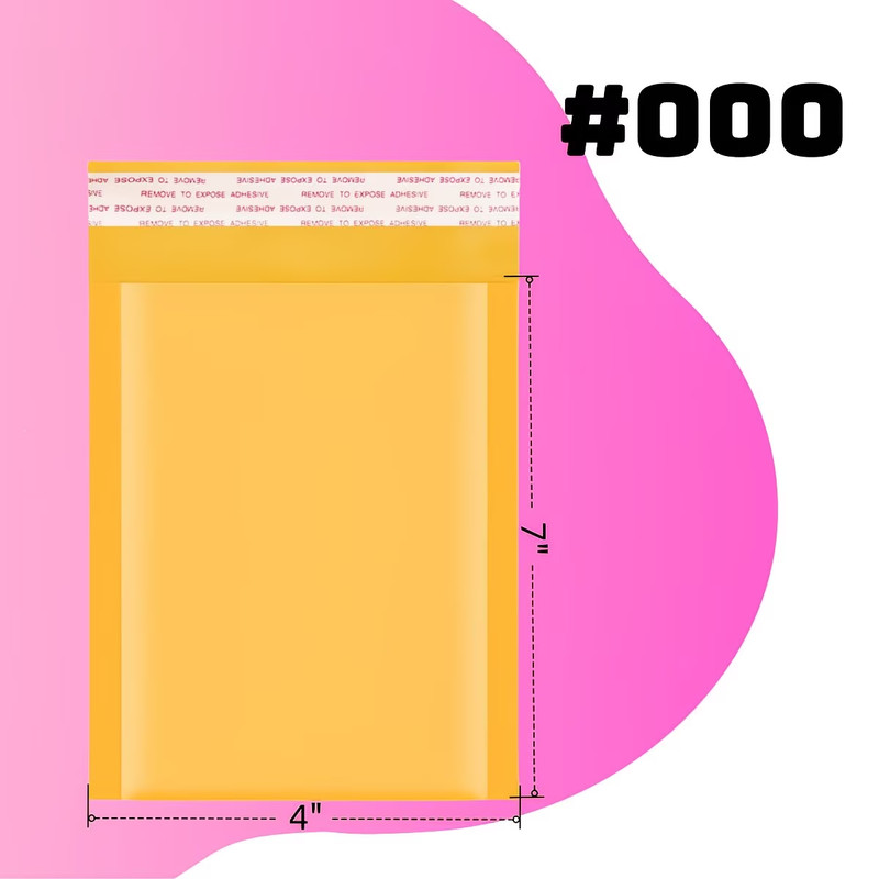 4×7″ Self Seal Kraft Bubble Mailers Padded Envelopes Yellow Shipping Bags #000