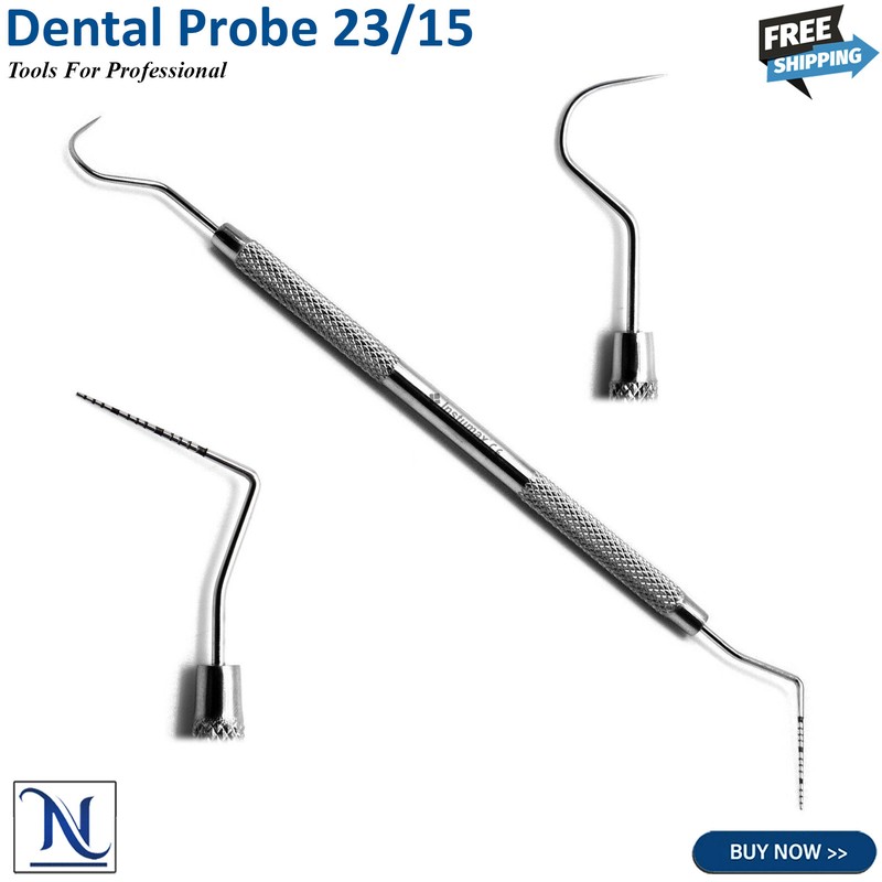 Dental Perio Explorer 23 Probe UNC 15 Color Marking Diagnostic Double Ended LAB