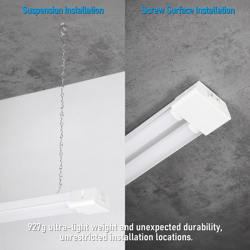 10 Pack Linkable LED Shop Light with Deep Reflector, 40W 5000K Daylight gallery