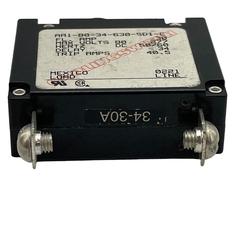 Carling Technologies 30A Circuit Breaker AA1-B0-34-630-5D1-C 1 Pole 277VAC - NEW gallery