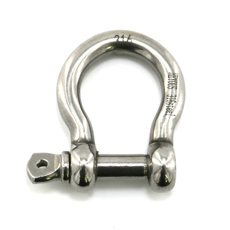 6 Pack 1/4" Stainless Steel D-Ring Shackle Heavy Duty Screw Pin Anchor Shackle gallery