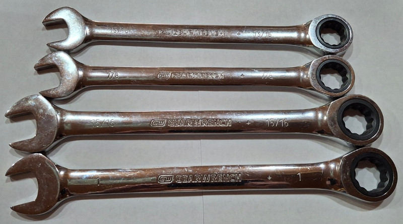 GearWrench large SAE ratcheting wrenches, sizes 13/16”, 7/8”, 15/16”, & 1” gallery