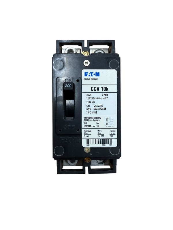 Eaton CCV2200 200 Amp 2-Pole Main Circuit Breaker 10kA Type CCV Tenant Main gallery