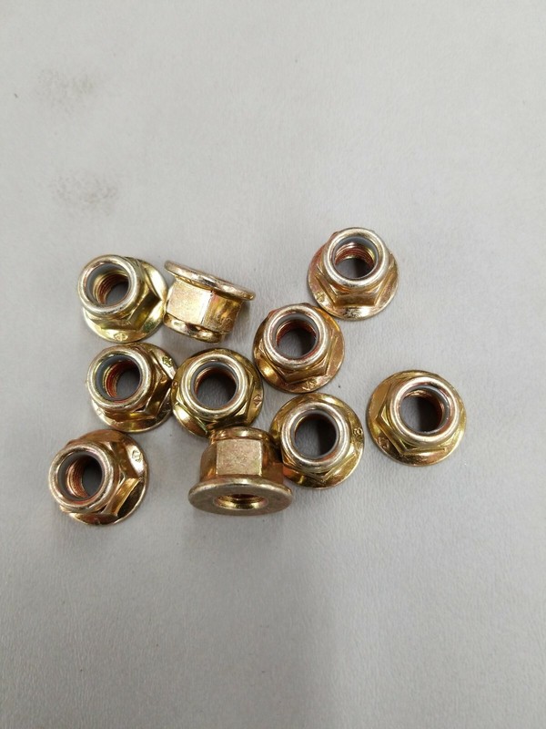 (10) M10-1.25 or 10mm Metric Hex Flange Stop Lock Nut / Nylon Insert ,Class 8 gallery
