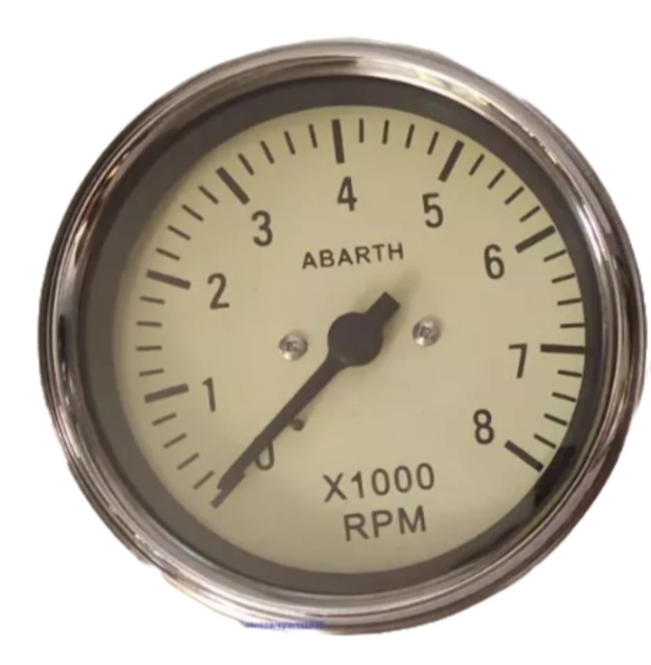 Abarth Tachometer 0-8000 RPM Electronics Electric 85 MM Magnolia Studds