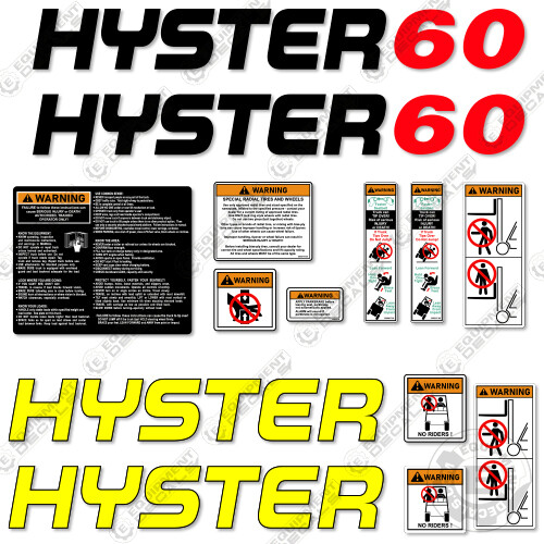 Fits Hyster 60 Decal Kit Equipment Decals Forklift – 7 YEAR 3M VINYL!
