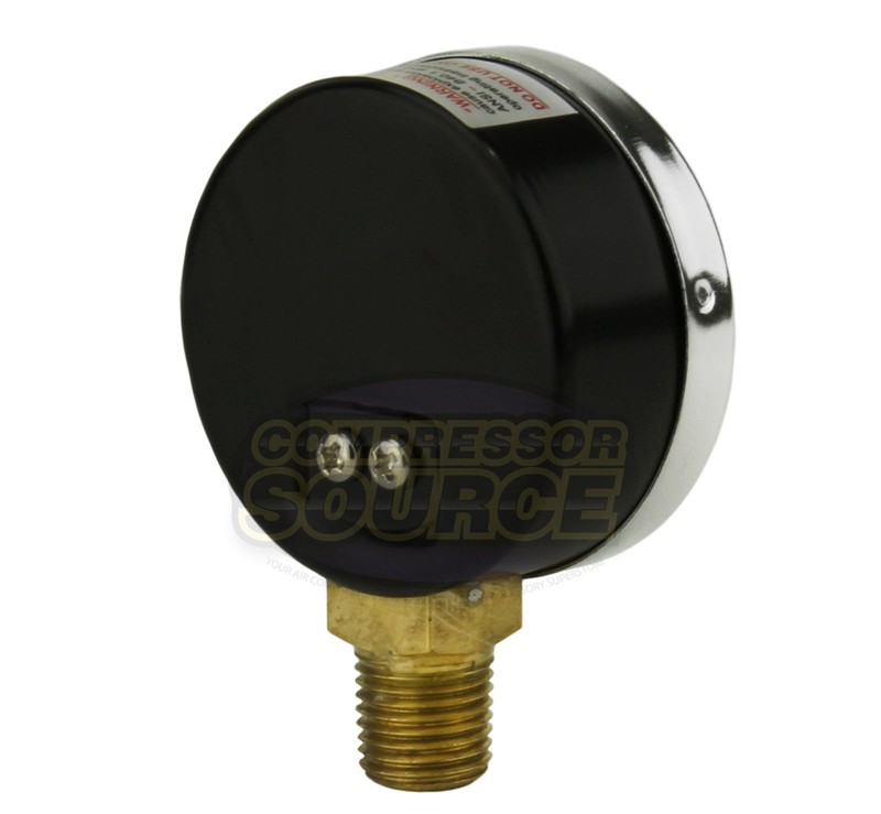 1/4" NPT Vacuum Air Pressure Gauge 2" Face 0 to -30 PSI Side Bottom Mount gallery