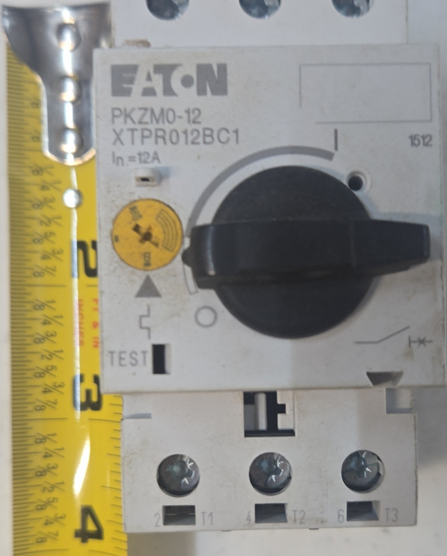Eaton PKZM0-12 XTPR012BC1 Manual Motor Starter, Open Toggle, 12A IEC