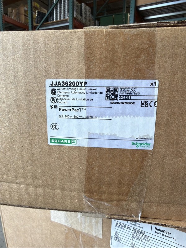 Square D JJA36200YP PowerPact I-Line Circuit Breaker 200A 480V 3P New In Box