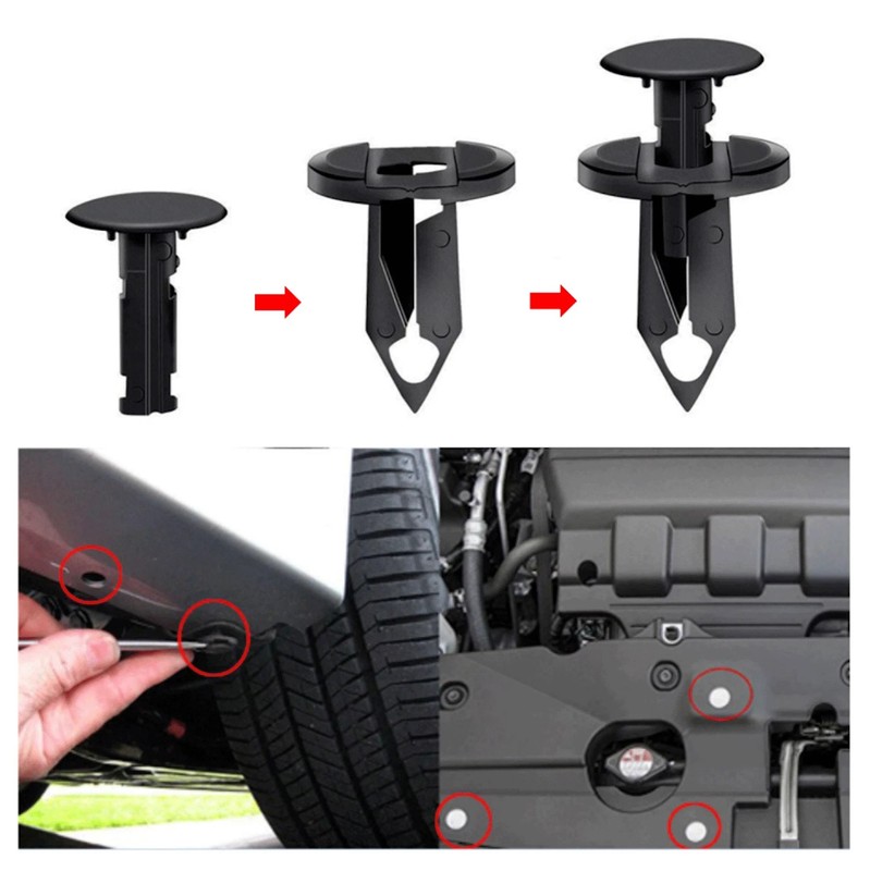 200 Pcs Nylon Bumper Fastener Rivet Clips, 8 Mm Hole Push Retainer gallery