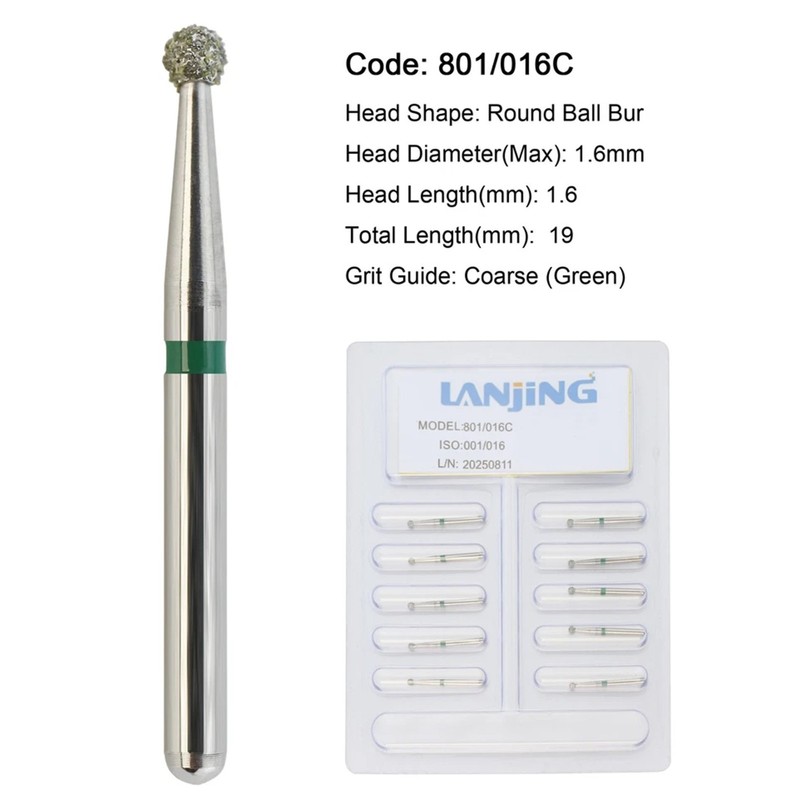 Dental Burs Diamond Round End Taper Surgical Long Ball Barrel FG for High Speed gallery
