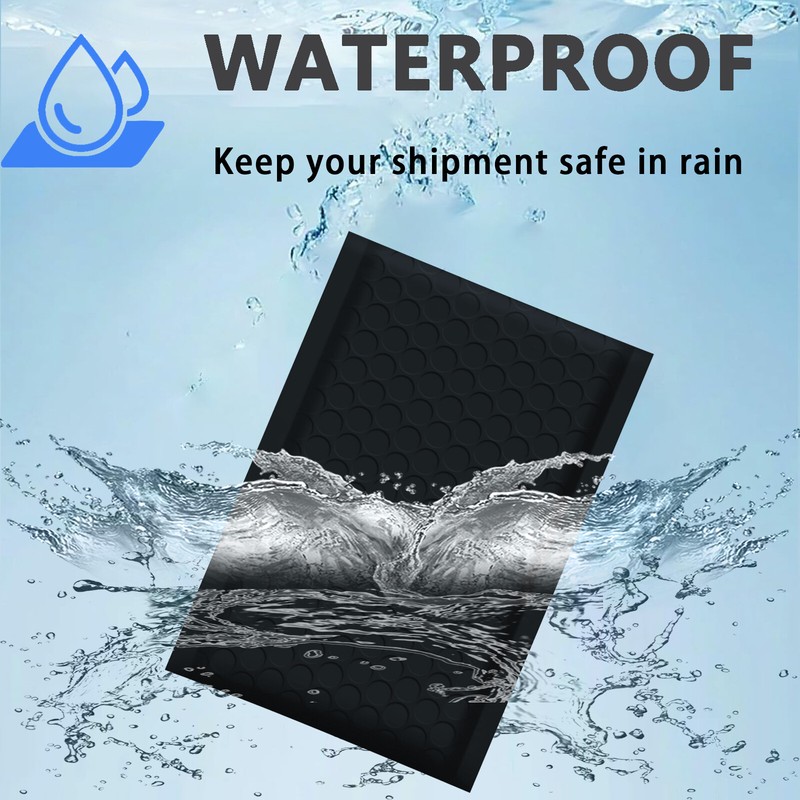 #000 4x8 (4x7) Poly Bubble Padded Envelopes Mailers Shipping Bags BLACK 100 PCS gallery