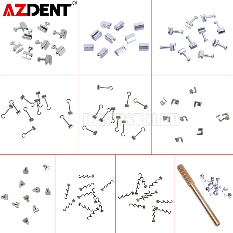 AZDENT Ortho Dental Crimpable Hooks 10pcs/pack Short/Long/Stop/Left/Right/Cross