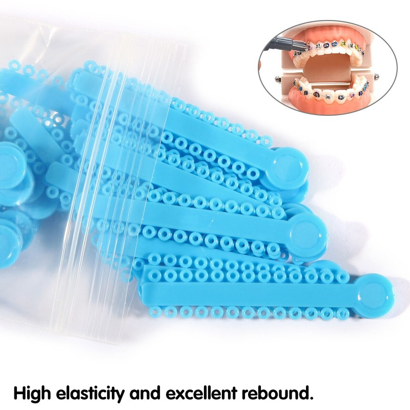1040 Dental Orthodontic Ligature Ties Elastic Rubber Band Black/Rainbow Colors gallery
