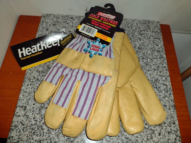 Work Gloves -Pigskin Leather. Warm Winter Thermal HeatKeep Kinco 1927KW. NEW gallery