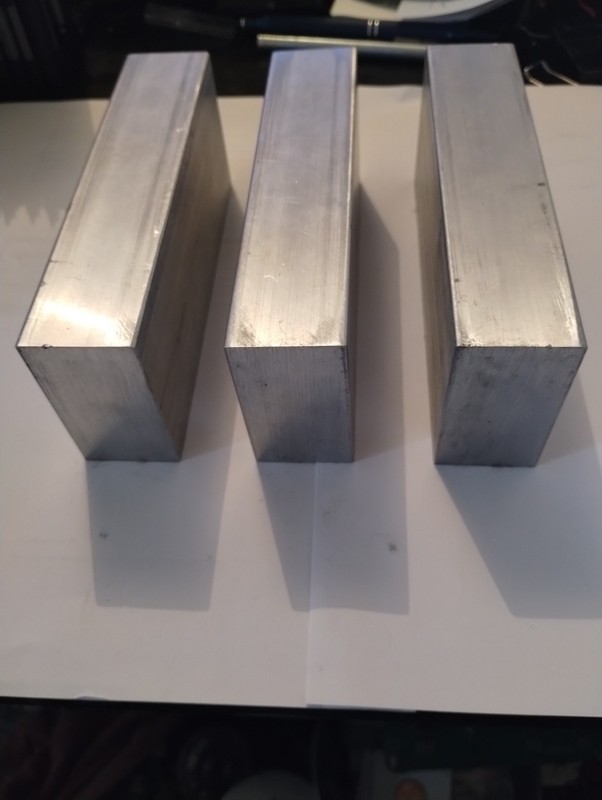 Aluminum Alloy 6061 T6 Industrial Square Bars, ingots, Lot of 3