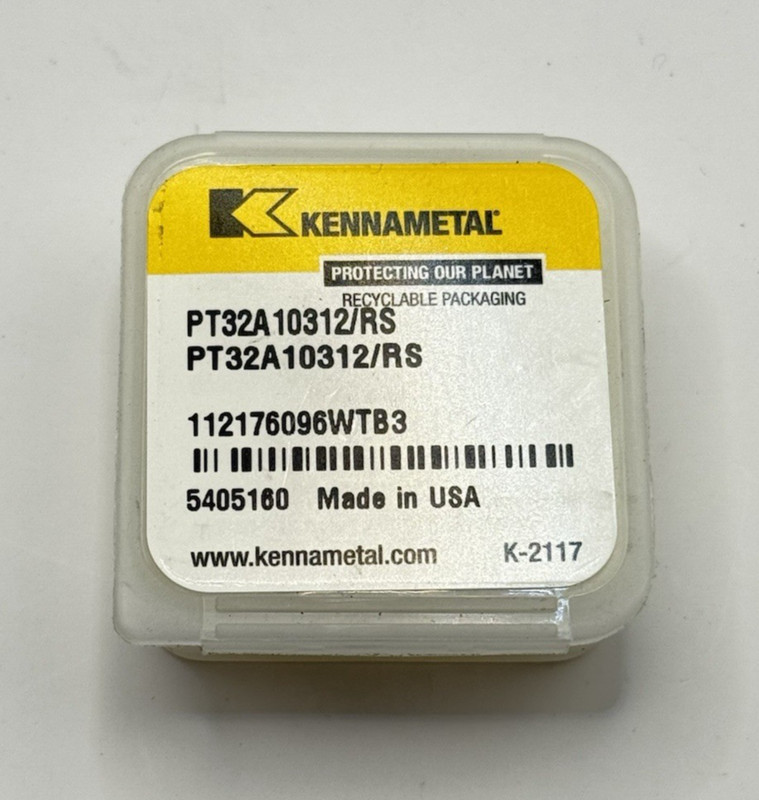Kennametal PT32A10312/RS Carbide Milling Insert – NEW – OEM Carbide (5405160)