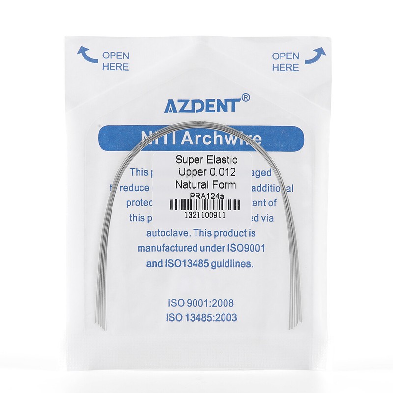 AZ Dental Orthodontic Arch Wire Super Elastic Niti Round Natural form 10pc/pk
