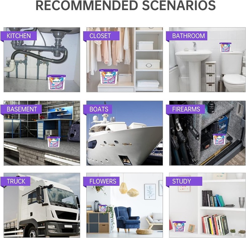 6-Pack Dehumidifiers with Lavender Aroma - Safe & Green Air Quality Solution gallery