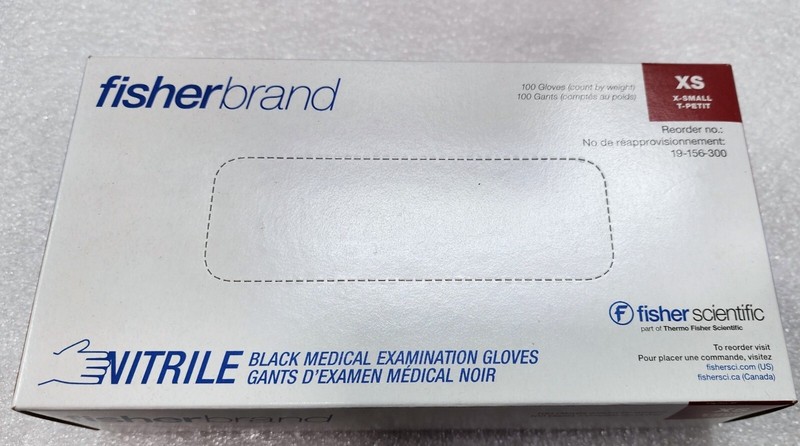 FISHERBRAND XS Powder Free Black Nitrile Gloves CASE OF 10 BOXES , 1000 GLOVES gallery