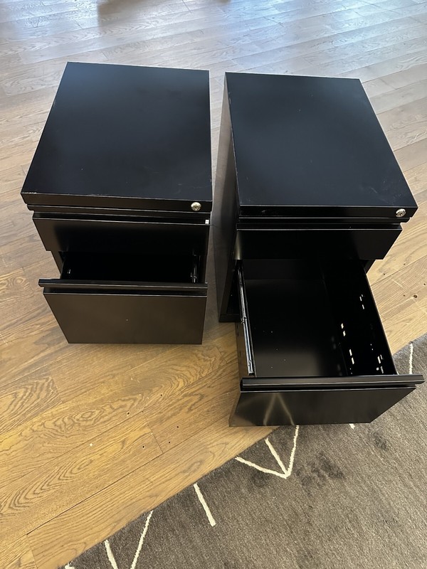 HIRSH IND. Steel Mobile File Cabinet 2-Drawer 20-inch Deep Black gallery