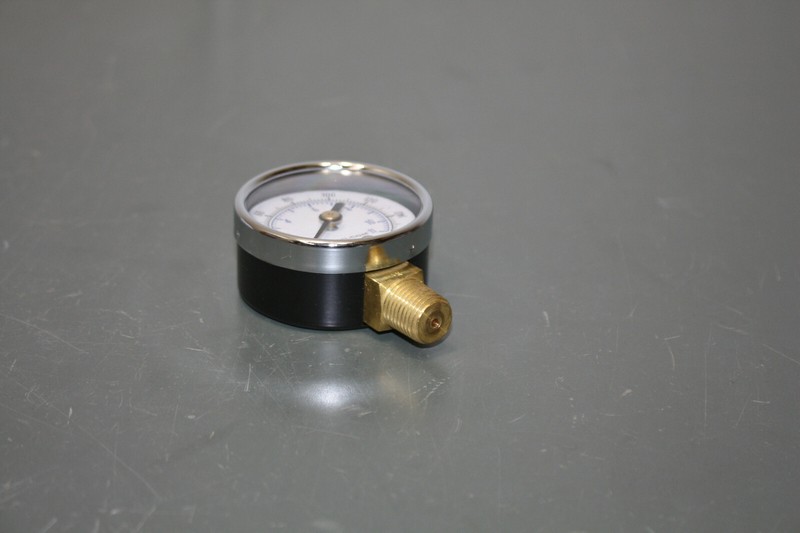 (5) Pressure Gauge 59JM08, 2" Dial, 0 to 160 PSI, 0-11 kPa, 1/4" NPT Brass, Test gallery
