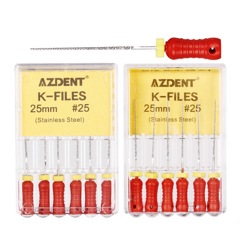 AZDENT Dental Endo Root Canal K-Files Stainless Steel Hand Use 21mm/25 mm Files gallery