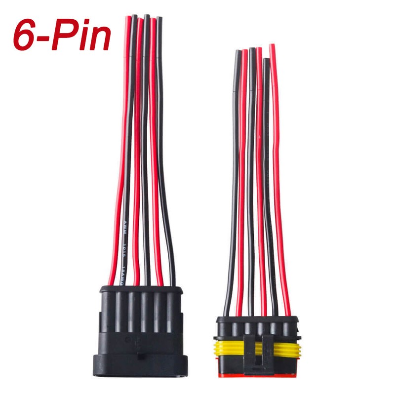 2/3/4/6-Pin Way Car Waterproof Male Female Electrical 18AWG Wire Connector Plug gallery