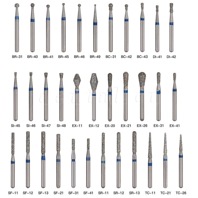 5PCS/100Pcs Dental Diamond Burs for High Speed Handpiece FG1.60mm Polishing Burs