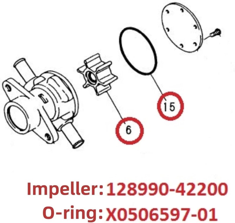 128377-42500 Sea Water Pump for Yanmar 1GM10 Johnson Pump 10-24509-01 Marine Par gallery