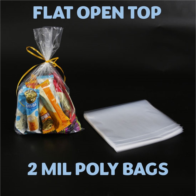 20×30″ Clear Poly Bags Lay-Flat Open Top End 2-Mil Case LDPE Plastic Packaging