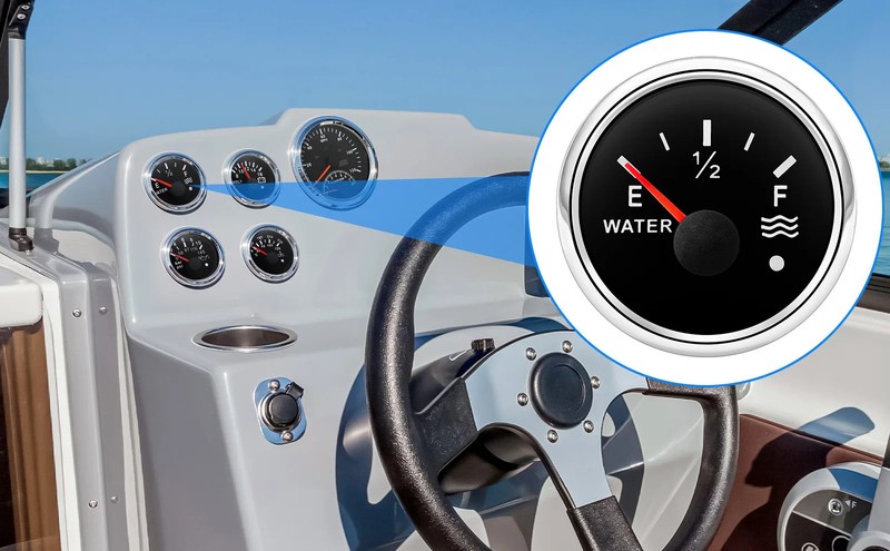 2'' 52MM 0-190OHM Fuel Level Gauge With Alarm For Marine Car RV Camper 12V/24V gallery