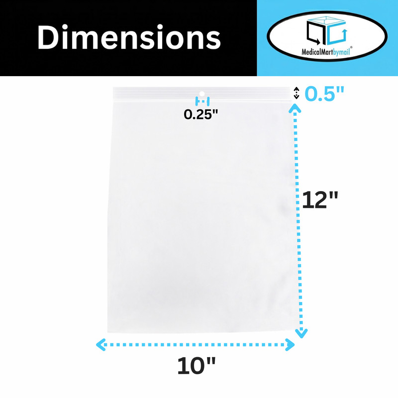 4000 Clear Reclosable Plastic Poly Zipper Bags with Hang Hole 10" x 12" 2 Mil gallery