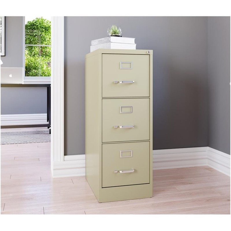 Hirsh 22-in Deep 3 Drawer Letter Width Vertical Metal File Cabinet - Putty/Beige gallery