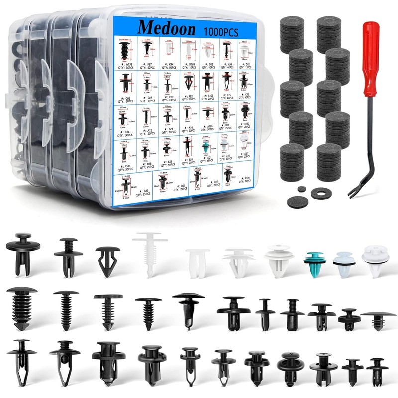 1101/1115/1295PCS Bumper Retainer Clips Car Rivets Fasteners Push Retainer Kit