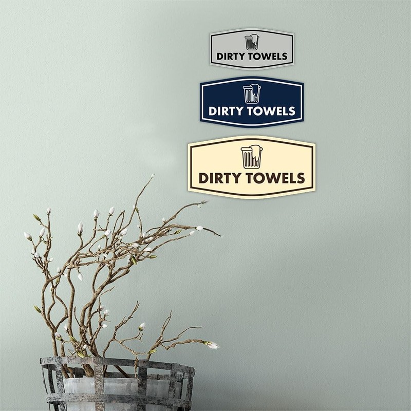 Signs Bylita Fancy Dirty Towels Sign Brushed Silver - Large 5 Pack gallery
