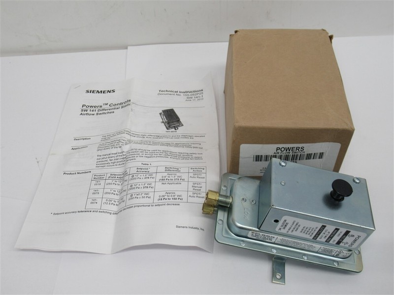 Siemens Powers 141-0575 , Airflow Switch , Differential Static Pressure