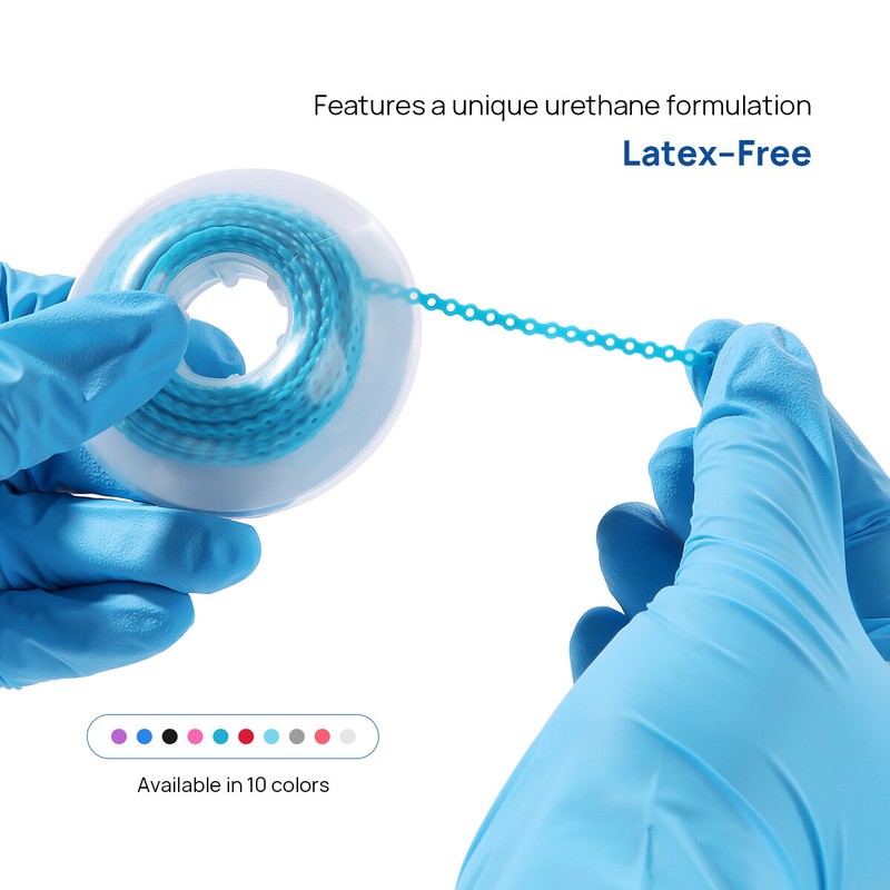 Dental Orthodontic Elastic Rubber Power Chain Braces Bands Short/Long/Continue gallery