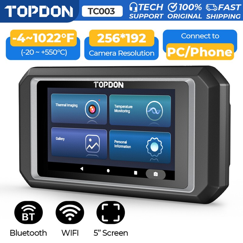 TOPDON TC003 Thermal Imaging Camera 5-inch PAD 2+32GB Storage 256*192 Pixels UK