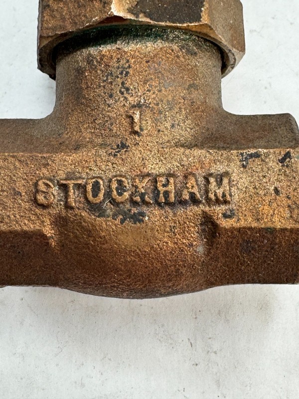 STOCKHAM B-105 Bronze Gate Valve 1" NPT 125-S / 200-WOG, Union Bonnet *VARNISH* gallery