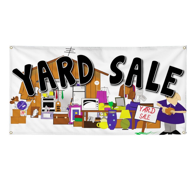 Vinyl Banner Multiple Sizes Yard Sale Business C Business Yard Sale Outdoor