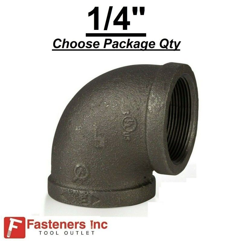 1/4″ BLACK IRON PIPE THREADED 90° Degree Elbow Fittings Plumbing / Gas