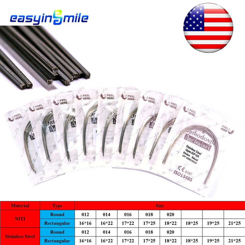 10PK Dental Orthodontic Arch Wires NITI/stainless Rectangular Ortho arch14/16/18