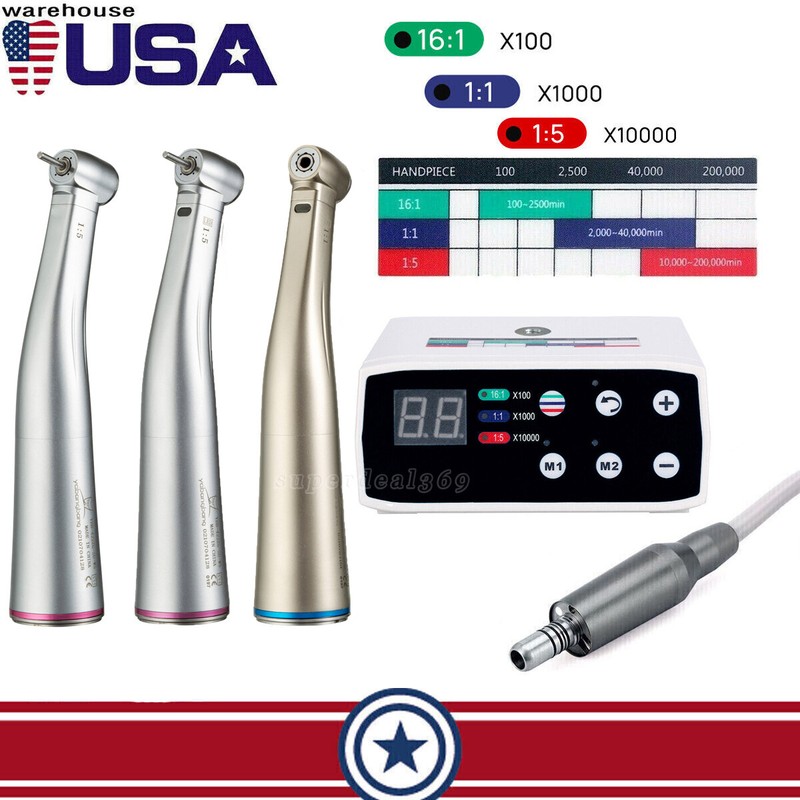 NEW Dental Electric Brushless LED Micro Motor15 Increasing Handpiece 1:1 st gallery