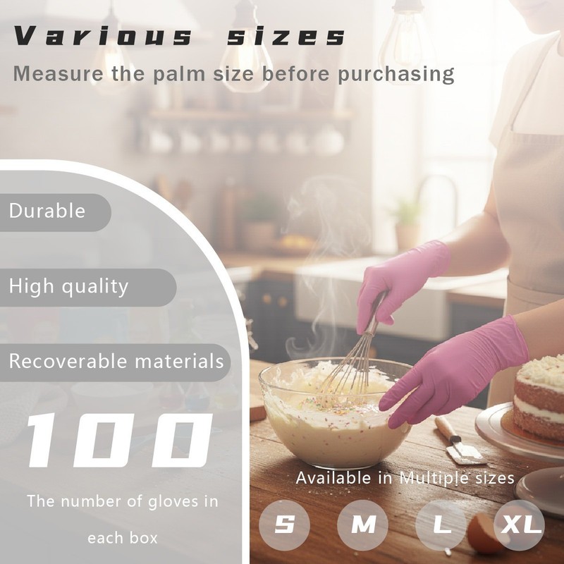 100 Pcs Disposable Nitrile Gloves Latex Free Food Grade Cleaning Work Pack gallery