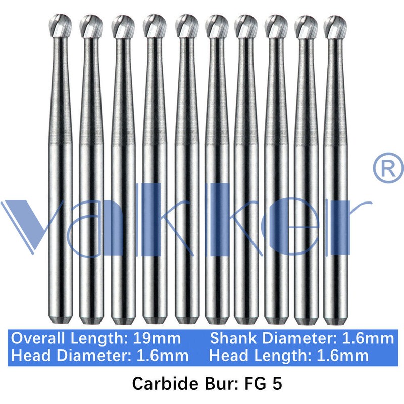 Vakker Dental Tungsten Carbide Burs for High Speed Handpiece FG Friction Grip gallery