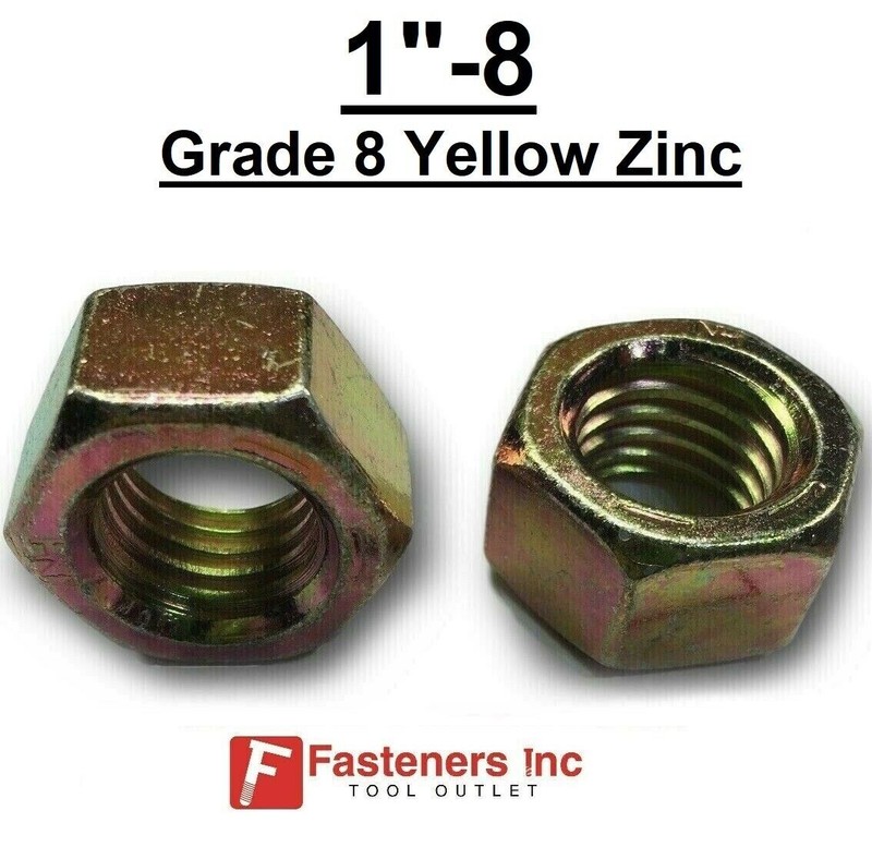 1"-8 Hex Bolt Yellow Zinc Plated Grade 8 Cap Screw Coarse Thread (All Sizes&Qtys gallery