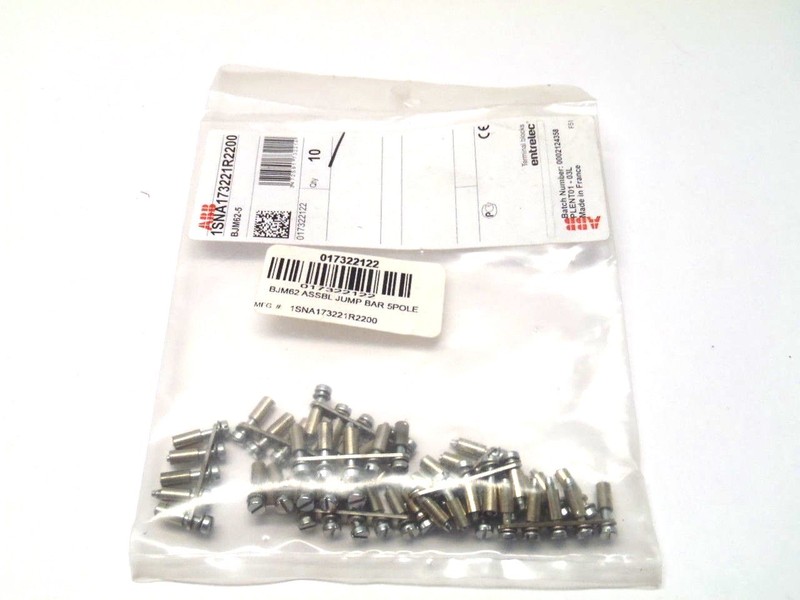 ABB BJM62-5 5-Pole Jumper Bar Jump Terminal 1SNA173221R2200 10-Pack