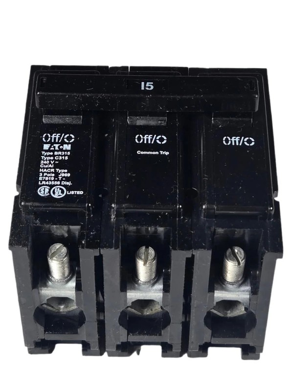 Eaton BR315 15A 3-Pole 240V 10kAIC Molded Case Circuit Breaker